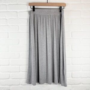 The Frock NYC Light Gray Tshirt Skirt Knee Length Elastic Waist Stretchy airy XL